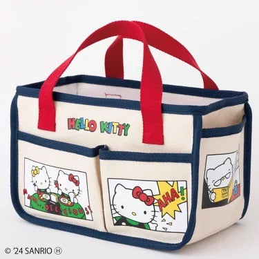 Hello kitty凯蒂猫｜50周年限定kitty多口袋多功能厚质感托特包｜约縦18.5?横28?マチ15cm