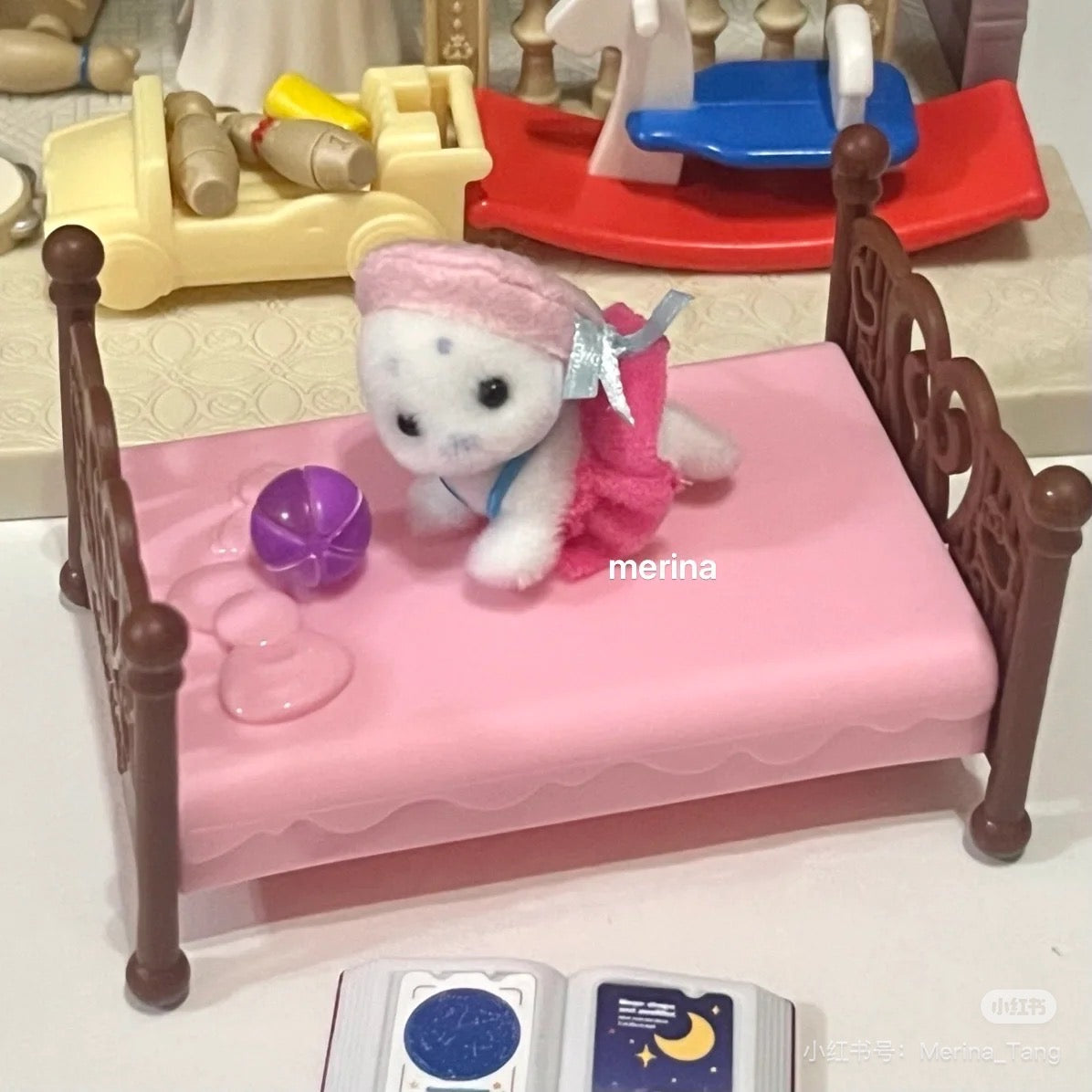 SylvanianFamilies森贝儿家族｜Seal Family海豹家族一家四口植绒站宝套组/玩具/过家家5759
