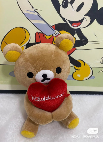 Rilakkuma轻松熊｜抱爱心坐姿公仔/玩偶｜約140x160x140 mm