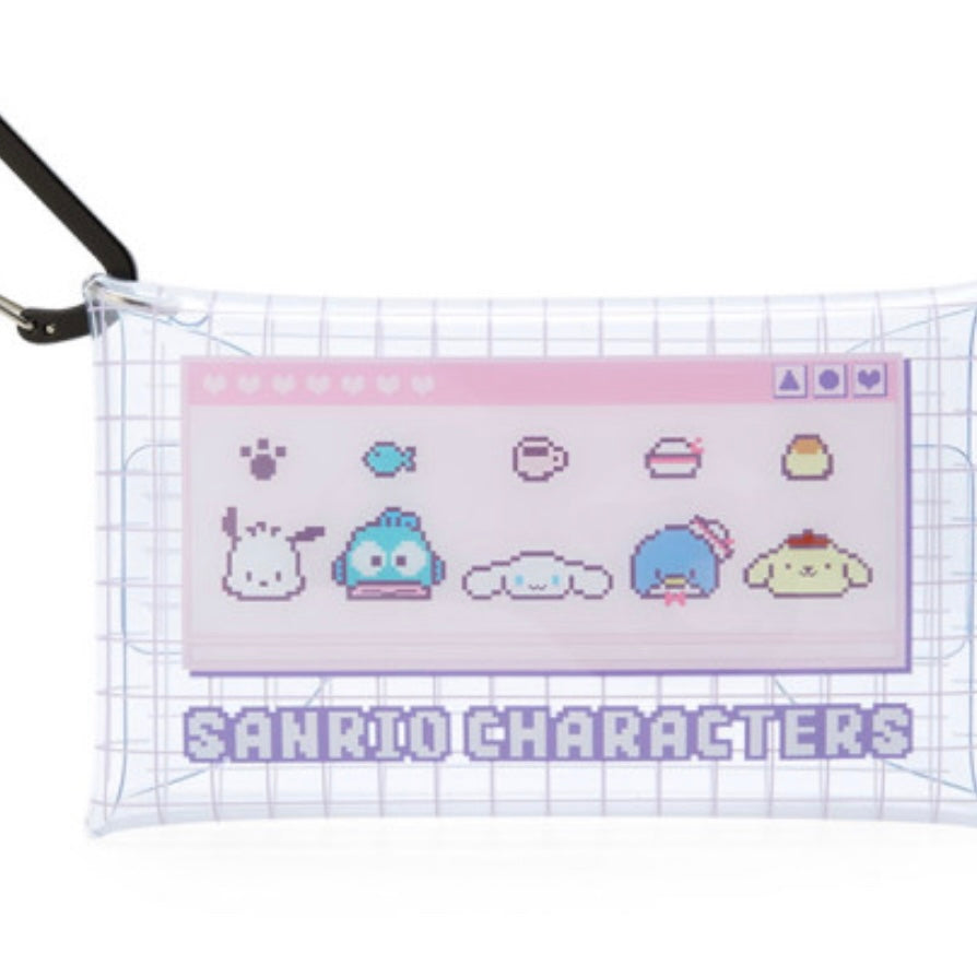 Sanrio｜透明pvc像素画/马赛克游戏角色图案小物收纳包/可收纳airpods/钥匙/硬币/口红等｜约12×1.3×7cm