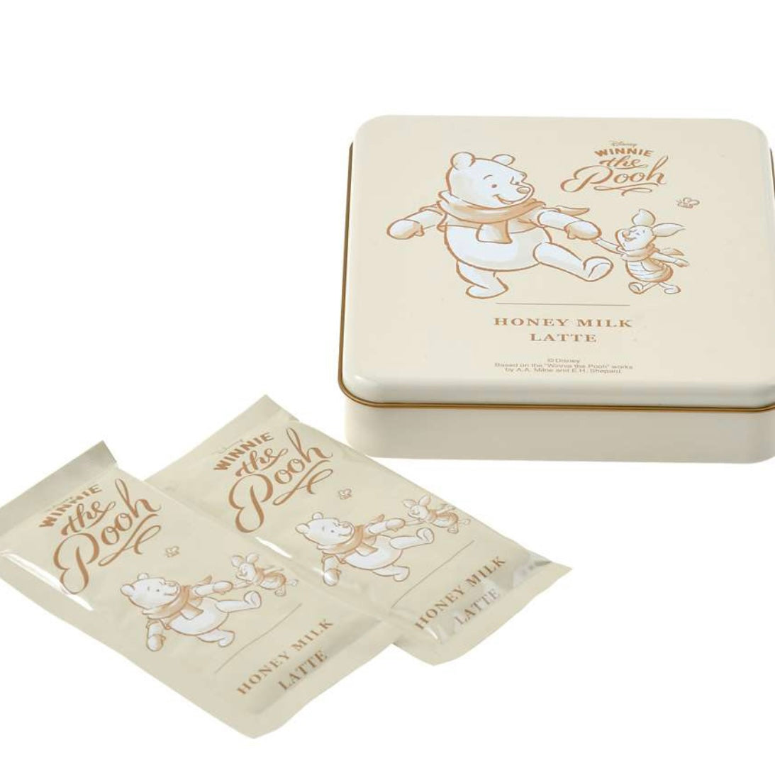 Disney|Winnie the pooh小熊维尼White pooh白色冬日限定蜂蜜拿铁/纯白收纳铁盒【24.11 】