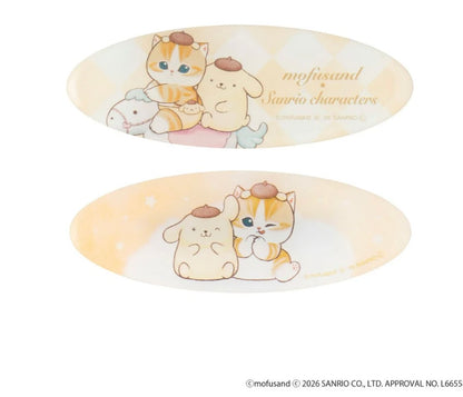 Mofusand｜ Sanrio Characters Oval Hair Clip Set｜H26×W71mm approx.