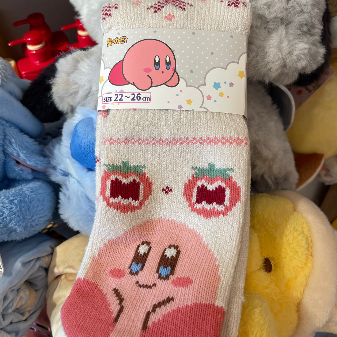 Kirby｜毛线中筒保暖袜/可翻下叠穿｜适合22-26cm