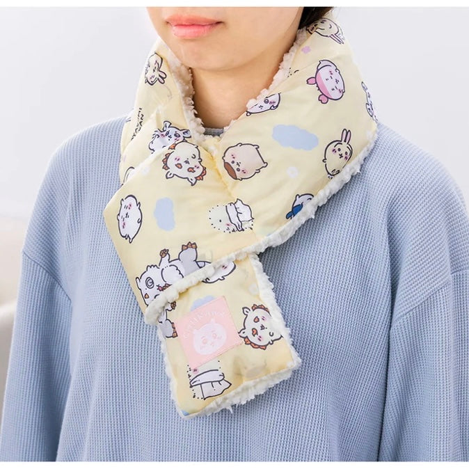 Chiikawa 吉伊卡哇|毛茸茸可爱印花围巾|約H110×W840mm