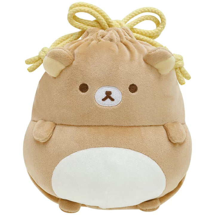 Rilakkuma轻松熊｜肥美大肚腩系列巾着/束口袋/圆滚滚的肚肚像慢回弹手感可捏捏｜約190×170×70mm