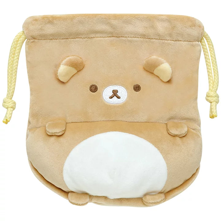 Rilakkuma轻松熊｜肥美大肚腩系列巾着/束口袋/圆滚滚的肚肚像慢回弹手感可捏捏｜約190×170×70mm