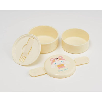Sanrio｜熊熊换装系列圆形叠装饭盒/抗菌/2段/附叉子｜230+270ml