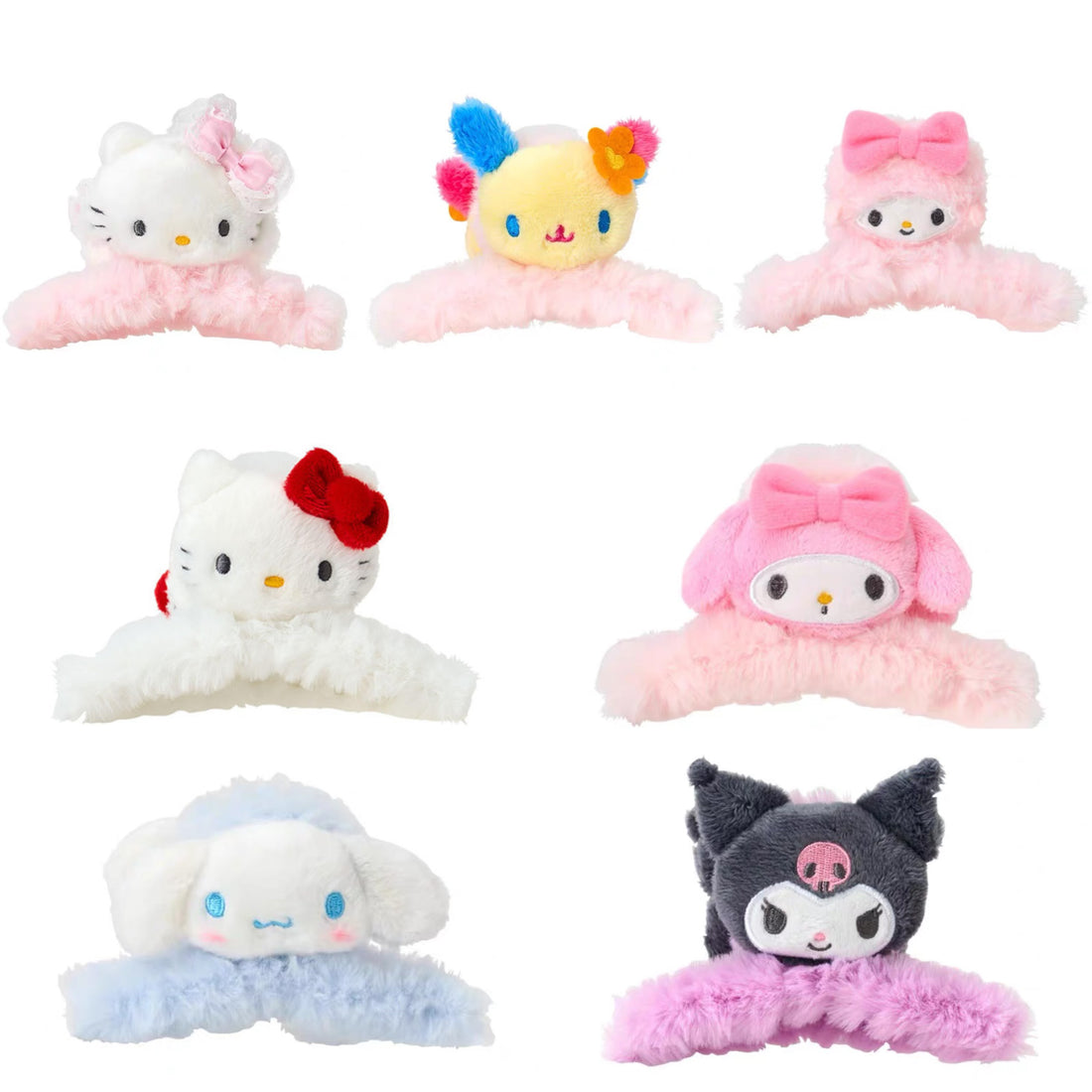 Sanrio｜Fluffy Face Mascot Hair Claw Clip｜12×8×8cm approx.