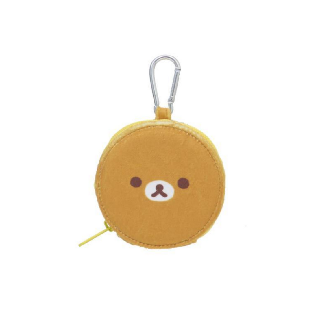 Rilakkuma轻松熊｜可爱大头登山扣圆形零钱包挂件/小收纳包/正反面都可爱｜直径约94x25mm