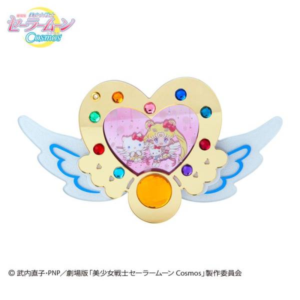 Sailor moon｜美战 x Sanrio联名七彩宝石/爱心天使翅膀造型便携化妆镜｜约16.2×1.2×9.2cm