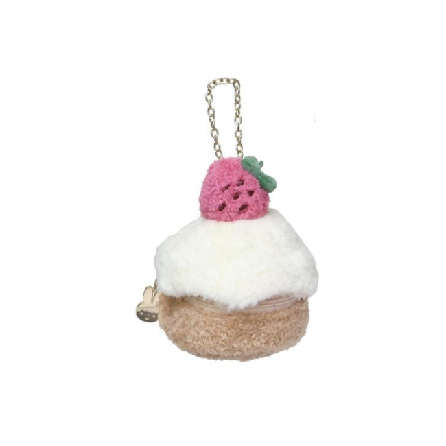 Miffy｜Fluffy strawberry Cupcake Zipper Pouch Bag Charm｜80×100mm approx.