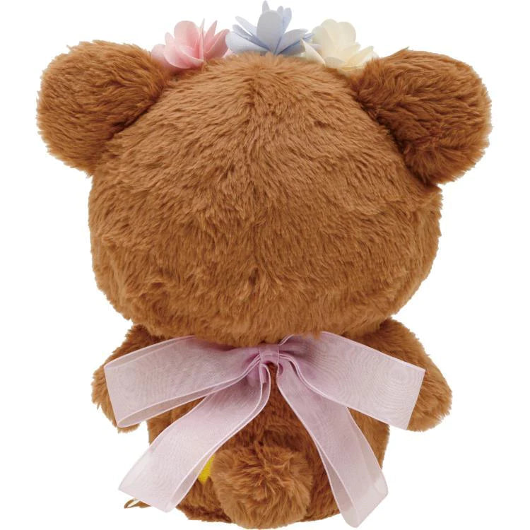 Rilakkuma轻松熊｜软软绵绵花环茶会限定公仔/玩偶/脚上有图案哟｜约170 x 140 x 100 mm