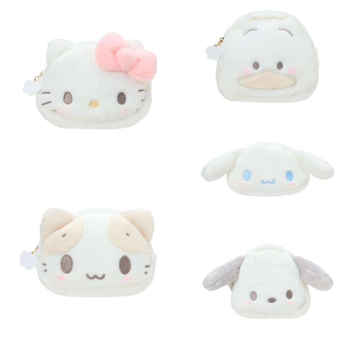 Sanrio｜Nap on Fluffy White Cloud Face-shaped Pouch 15×2.5×11.5cm approx.