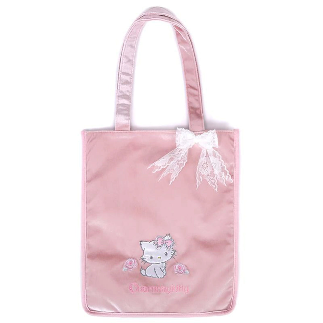 Hello kitty凯蒂猫｜蕾丝蝴蝶结Charmmy Kitty公主绸缎式单肩包｜約幅29×奥行1×高さ35.5cm