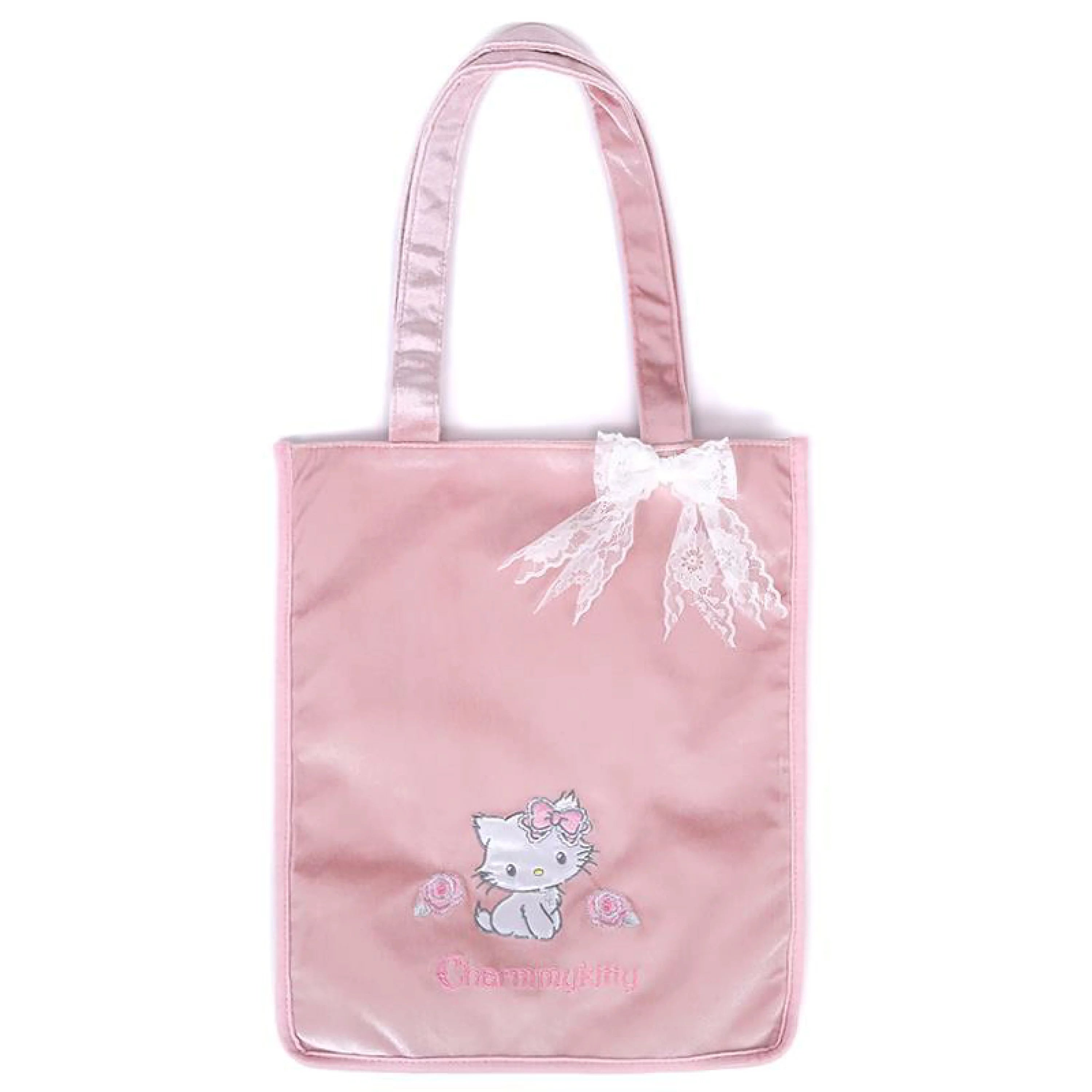 Hello kitty凯蒂猫｜蕾丝蝴蝶结Charmmy Kitty公主绸缎式单肩包｜約幅29×奥行1×高さ35.5cm