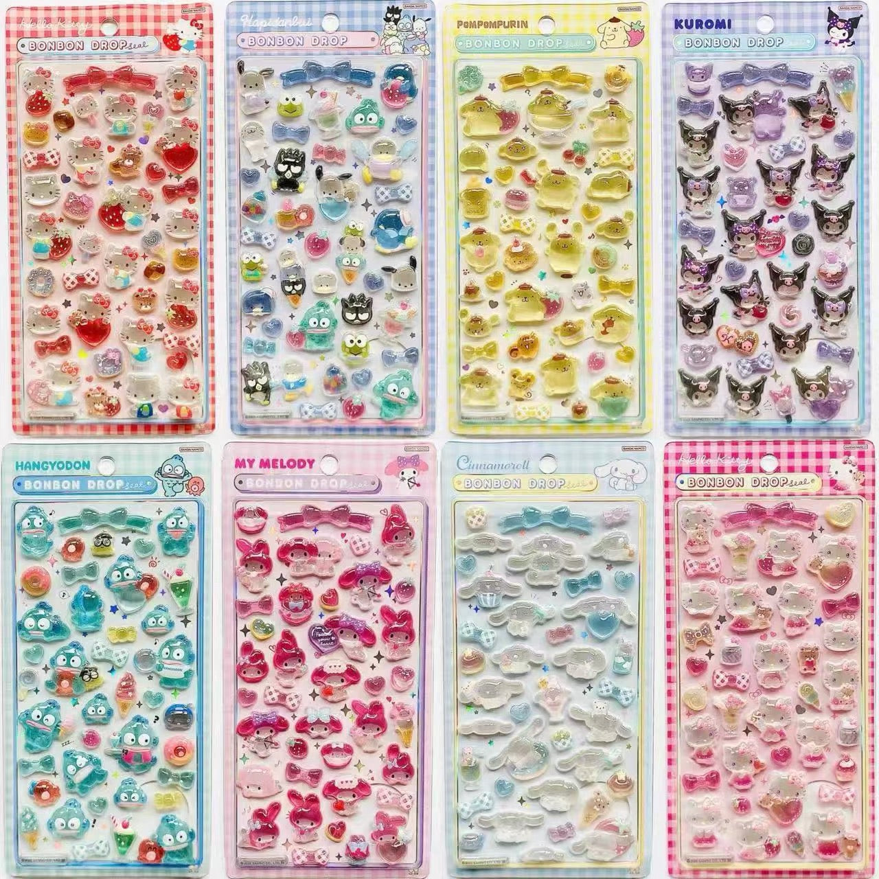 Sanrio｜Gingham Bonbon Drop Seal 3D Sticker｜95×170×5mm approx.