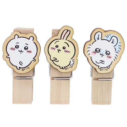 Chiikawa 吉伊卡哇｜吉伊木质感小夹子｜約45x25x14mm（3個入）