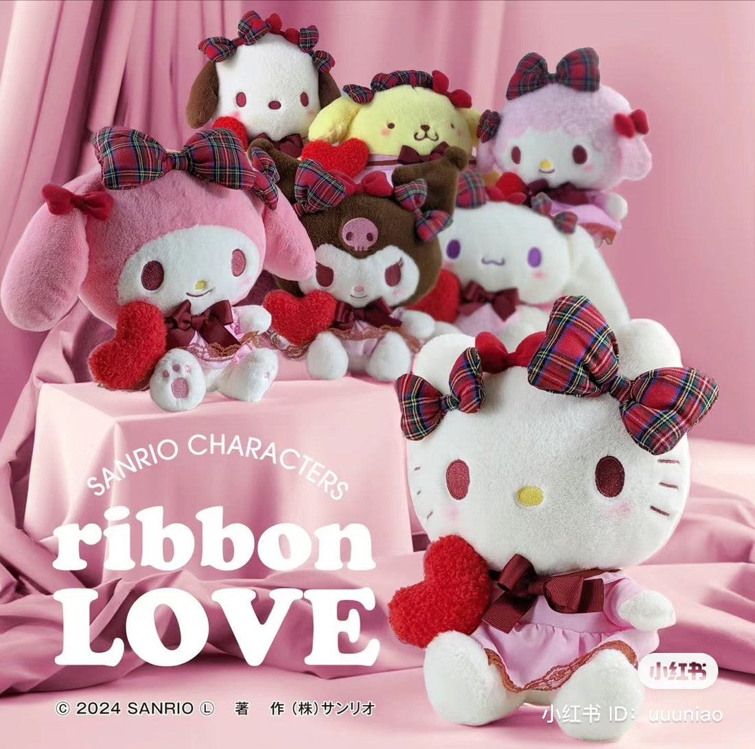 Sanrio｜爱心情人节系列蝴蝶结玩偶/公仔｜约H19×W17×D13cm