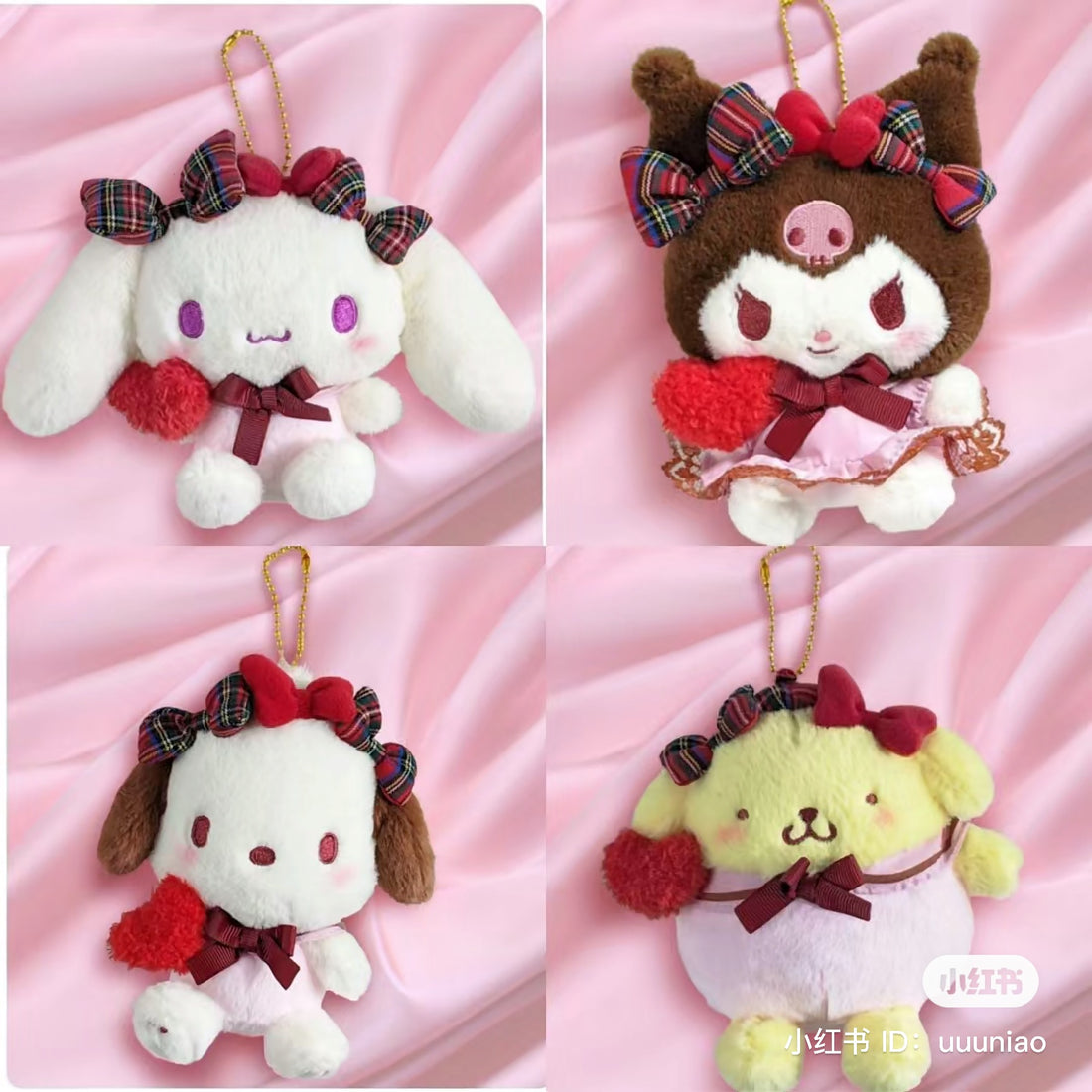 Sanrio｜爱心情人节系列蝴蝶结挂件/包挂｜约H10 x W10 x D8cm