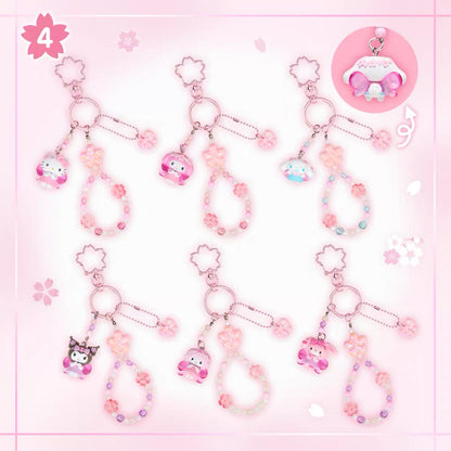Sanrio｜Sakura Cherry Blossom Fairy Flower Bead Keychain Strap with Mascot｜10.5 x 6.6 x 2.7cm approx.