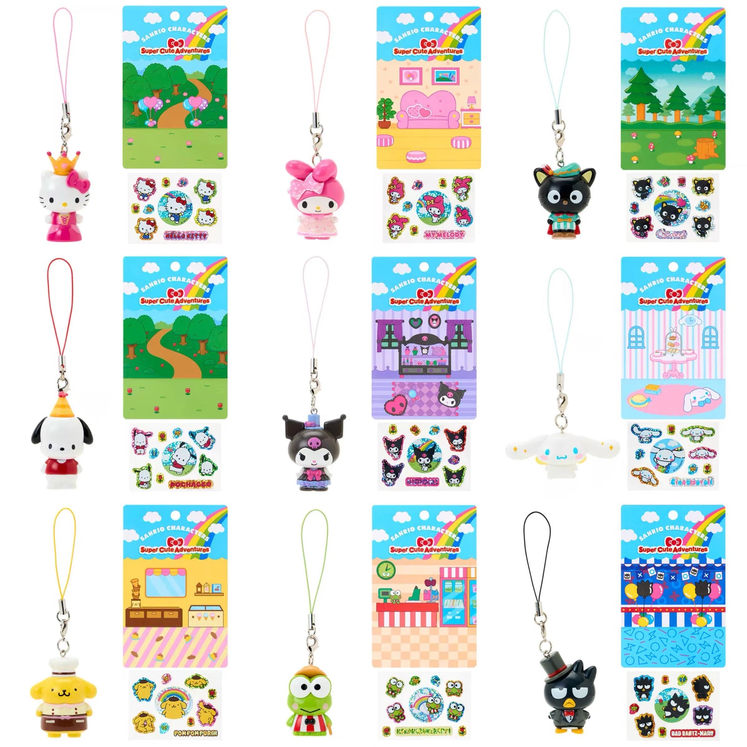 Sanrio｜Supercute Adventures My Dream Smartphone Strap &amp; Sticker Set｜3.3×2.3×4cm approx.