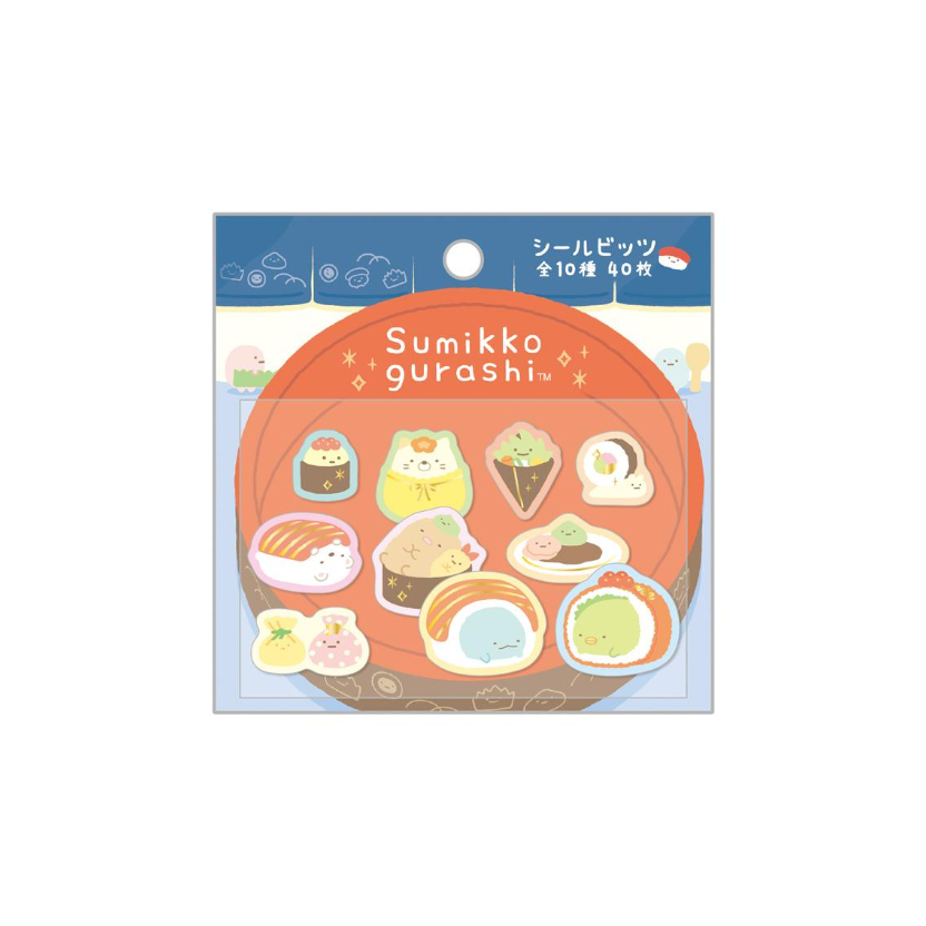 Sumikko gurashi｜Anytime Sushi Flake Stickers｜40 piece