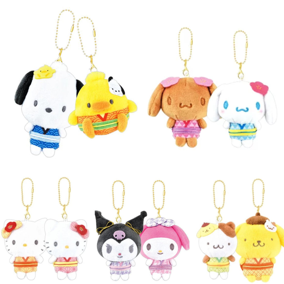 Nico Nui｜Sanrio Characters Nico Plushie Keychain三丽鸥好朋友磁吸毛绒玩偶挂件/包挂/1对｜约W150 x H120 x D60mm
