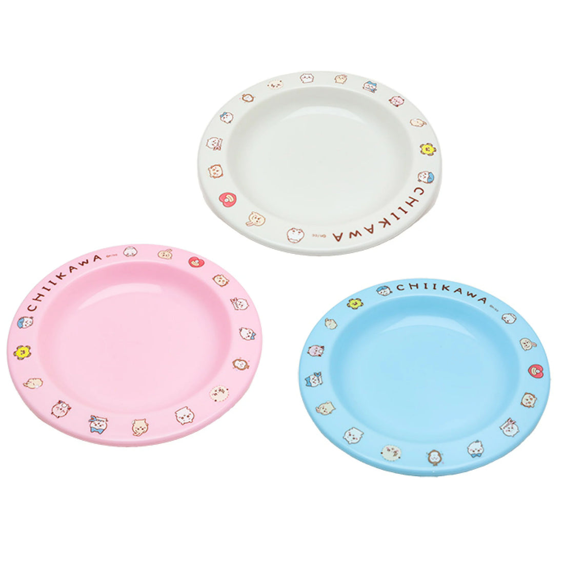 chiikawa|耐摔彩色边边三色盘|	約直径147×H19mm/枚