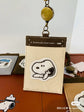Snoopy｜美拉德风限定复古布质可伸缩卡包/卡套｜约H:105mm×W:75mm