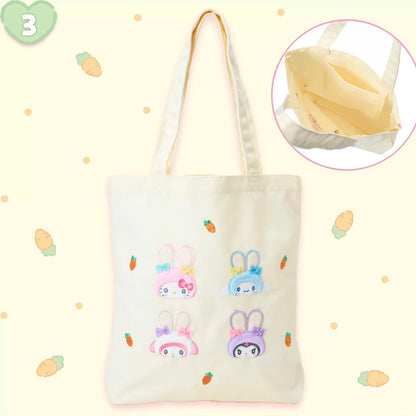 Sanrio｜Puffy Ear Rabbit Club Characters Tote Bag｜31×5×37cm approx.