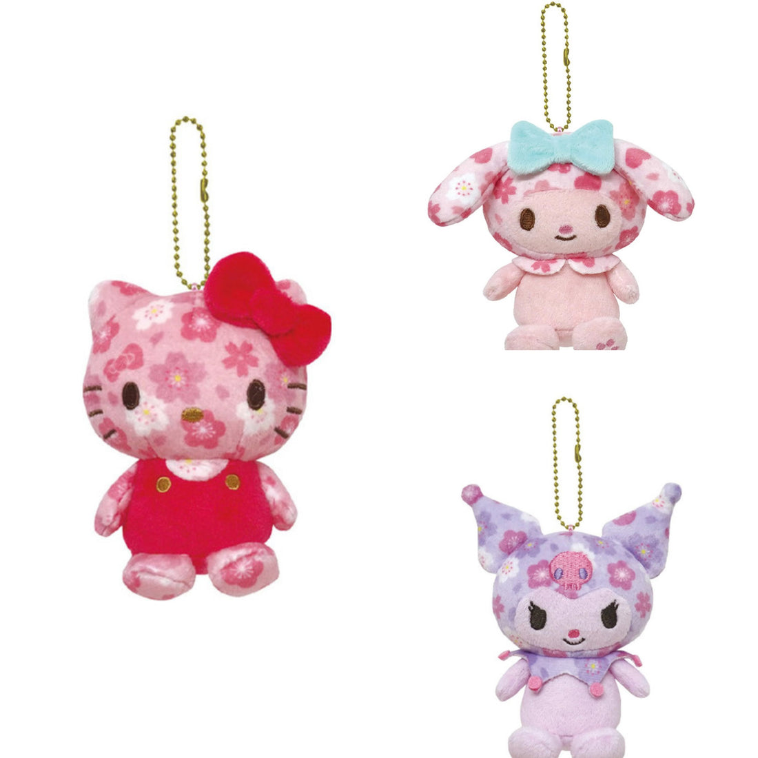 Sanrio｜Characters Ball Chain Mascot Holder /Plush Keychain｜10.5 x 8.0 x 6.0cm approx.