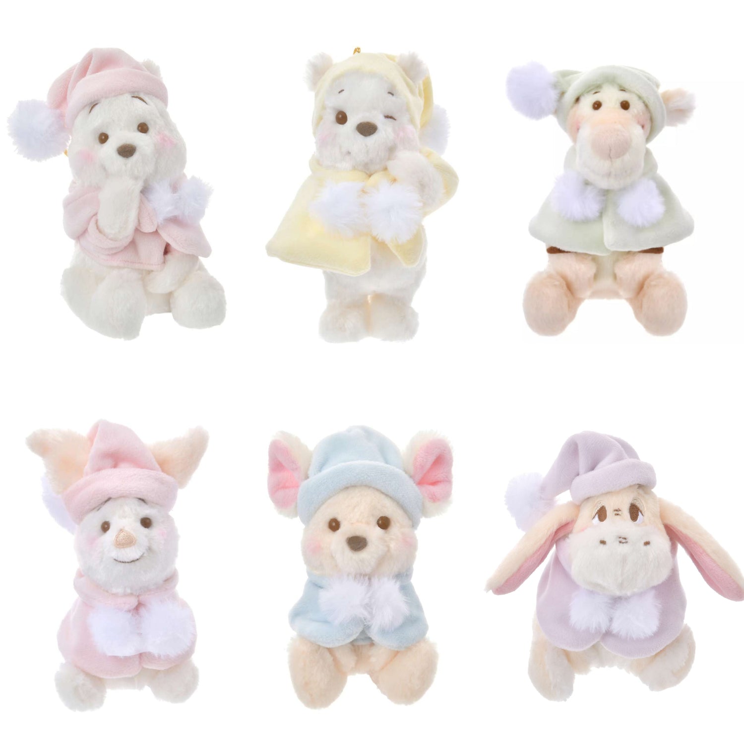 Disney迪士尼｜Plush Mascot Keychain - White Pooh Fruit Latte Color东迪冬日限定水果拿铁色睡衣睡帽斗篷系列可爱角色毛绒挂件/包挂｜约高 16.5 x 宽 10 x 深 9cm