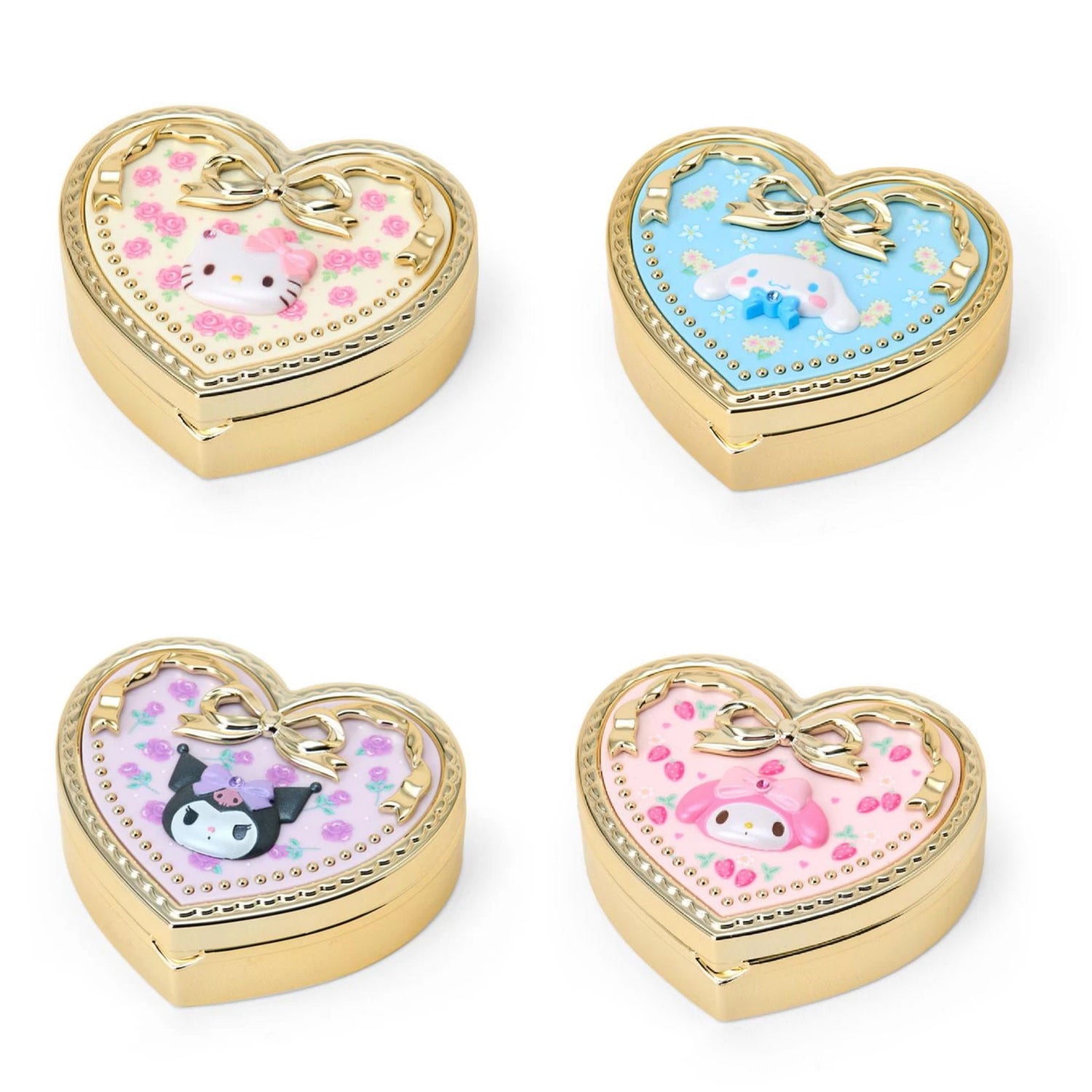 Sanrio｜Heart Shape Rose Mirror Accessory Case｜8×7×2.8cm approx