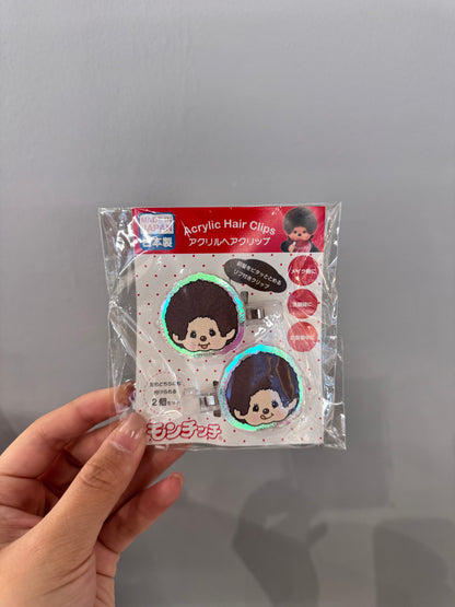 Monchhichi｜Acrylic Hair Clip Set｜H4 x W5.5 x D2cm approx.