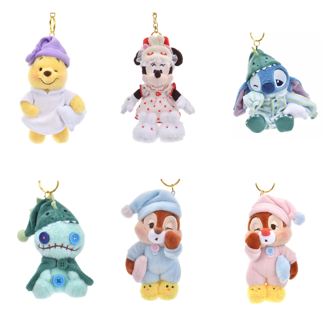 Disney｜Pajama Style Mascot Holder /Plush Keychain｜19.5×12×6.5cm approx.