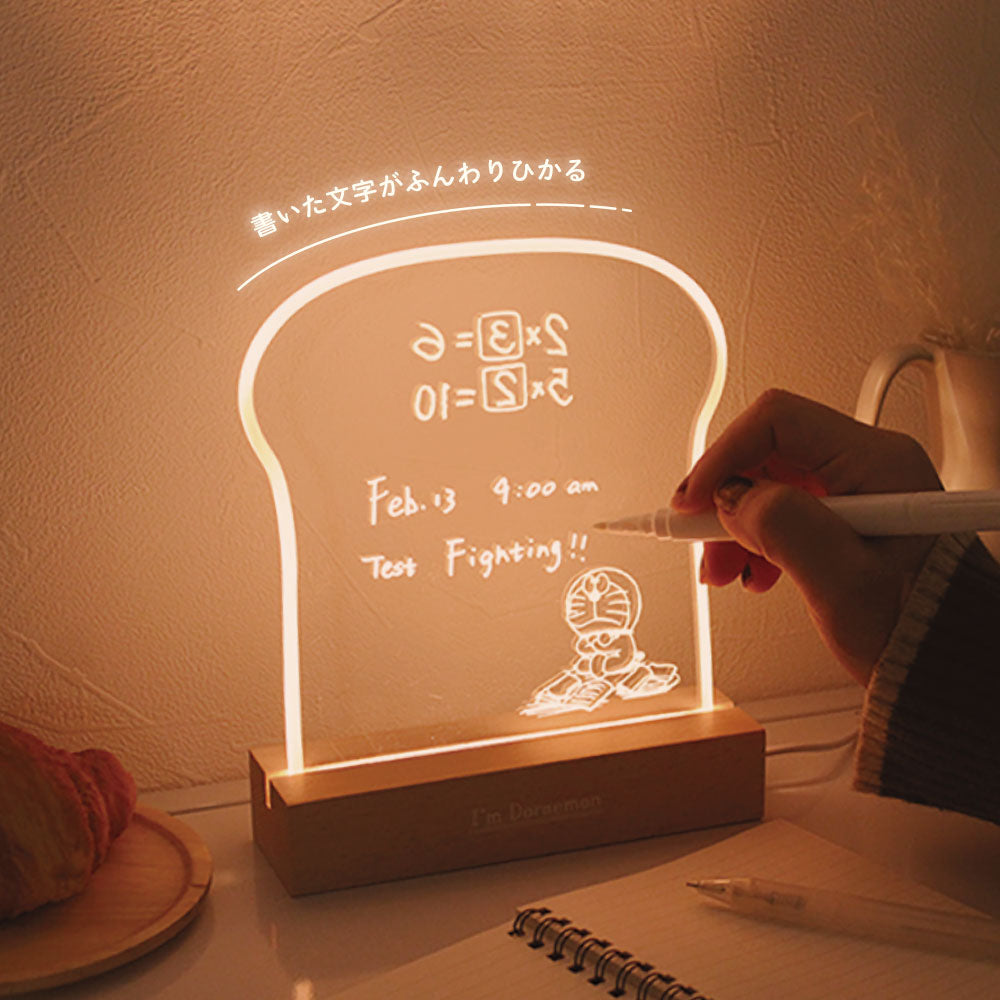 Doraemon哆啦A梦｜I Am Doraemon Writing Message Board Ankipan 记忆面包灯光留言板/小夜灯｜约5.0 x 20.5 x 16.0cm