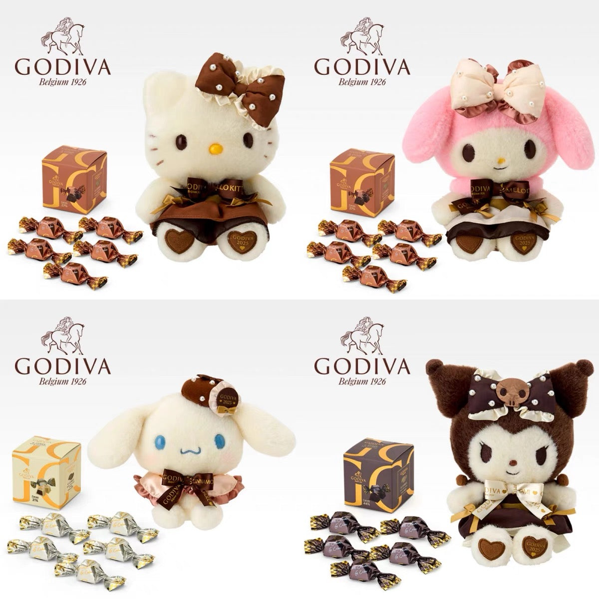 Sanrio三丽鸥｜Plush Doll Hello Kitty Sanrio x GODIVA 2025歌帝梵联名巧克力+毛绒玩偶公仔礼物套装/礼盒