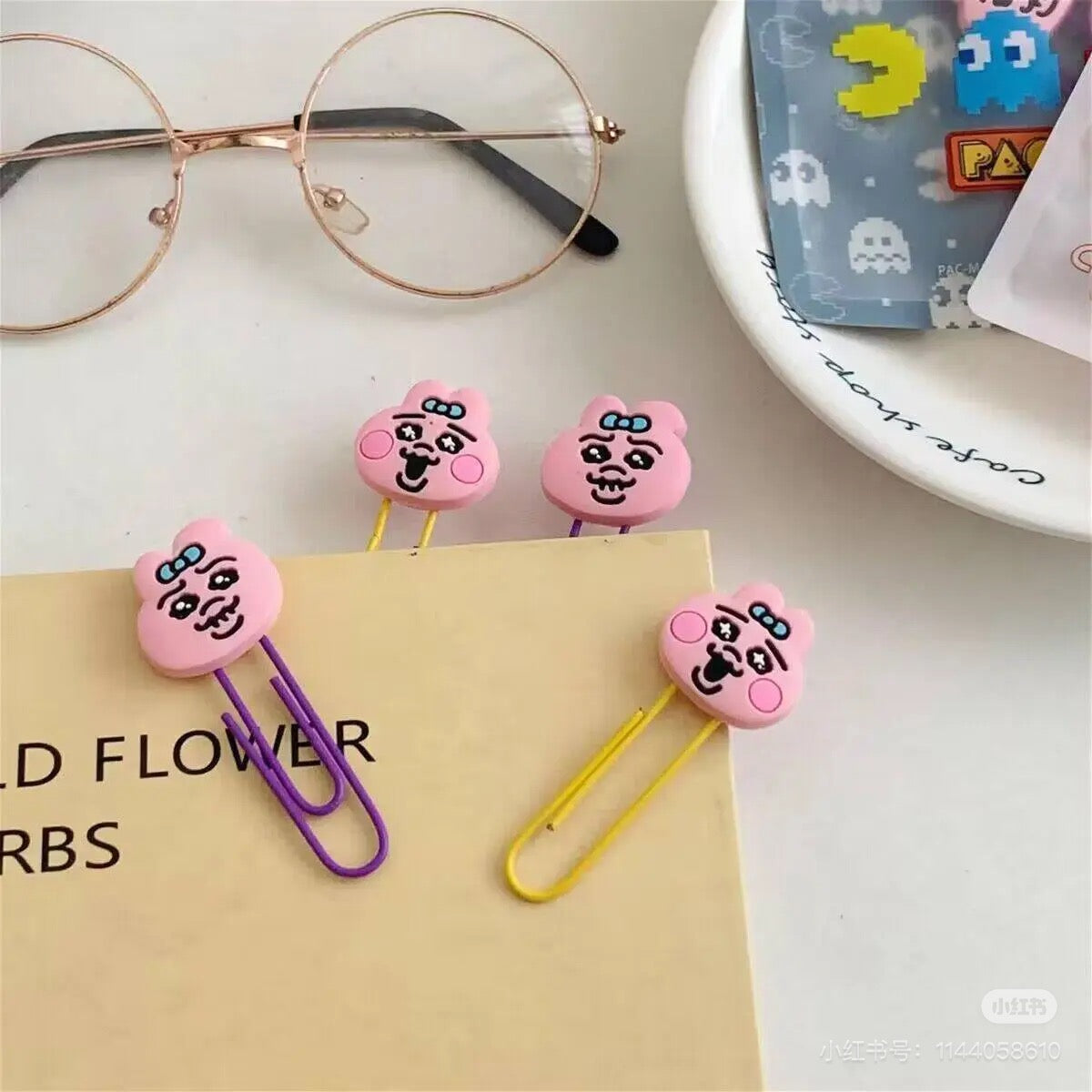 Opanchu usagi｜大头内裤兔表情回形针一对