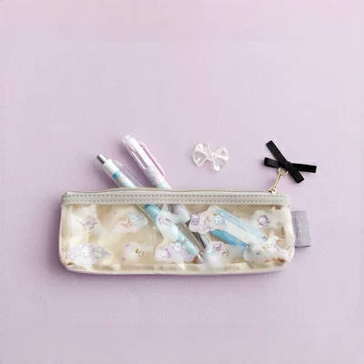 Sentimental Circus｜San-X Clear Slim Pen Case - Spica and the Child of the Constellation Black Ribbon｜70×205×30mm approx.