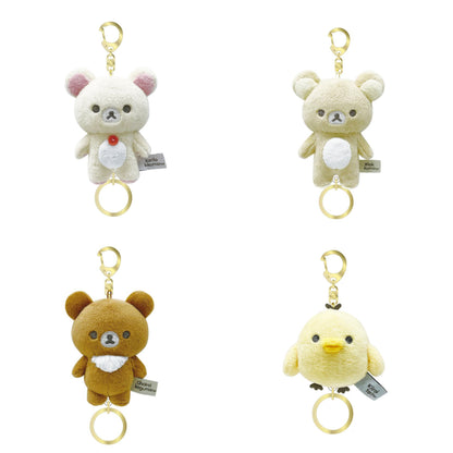 Rilakkuma｜Fluffy Reel-Attached Mascot Holder /Plush Keychain｜H110×W80×D55mm approx.
