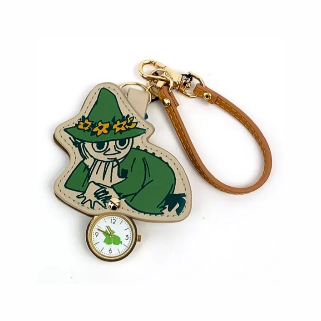 Moomin｜A strap keychain watch with a die-cut pouch watch｜17.5cm 9×7.5cm approx.