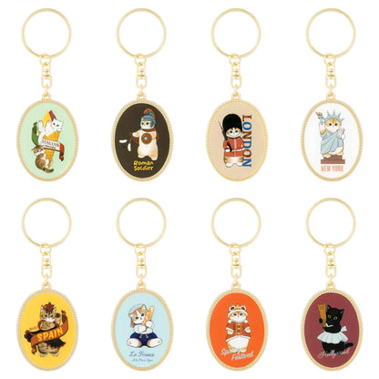 Mofusand｜mofumofu journey Oval Metal Keychain/Keyring｜H105 x W38 x D3mm approx.