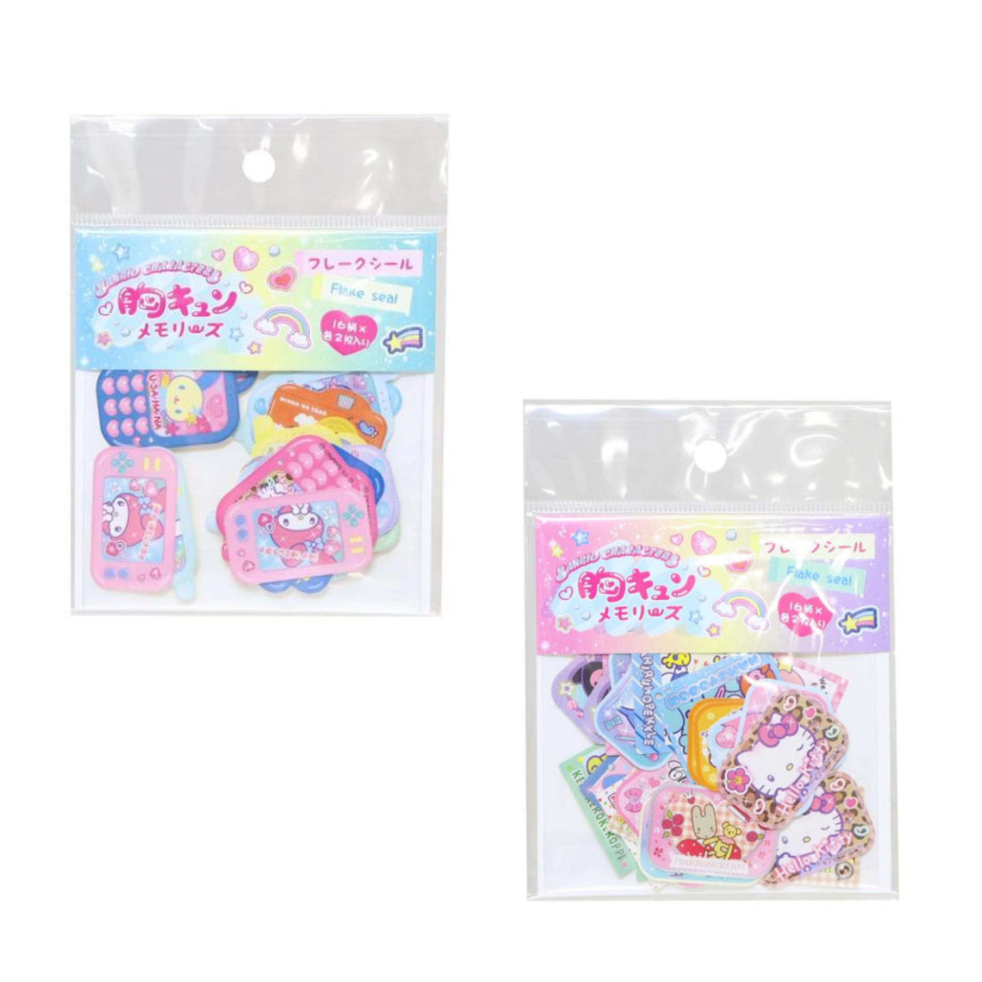 Sanrio｜Die-cut Flake Seal Sticker Pack｜32 pieces