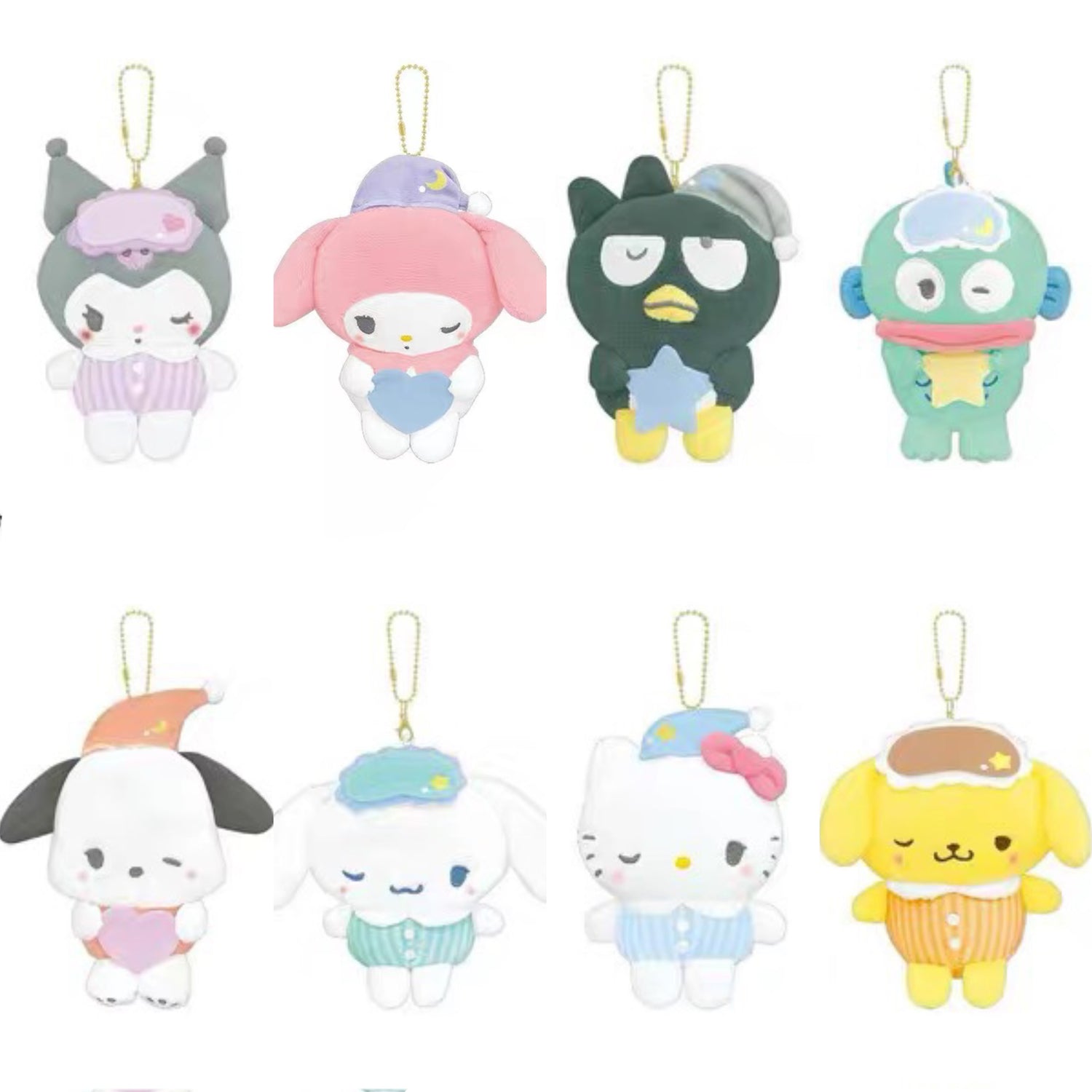 Sanrio｜Crux pajamas Mascot Holder /Plush Keychain｜190x160x70mm approx.