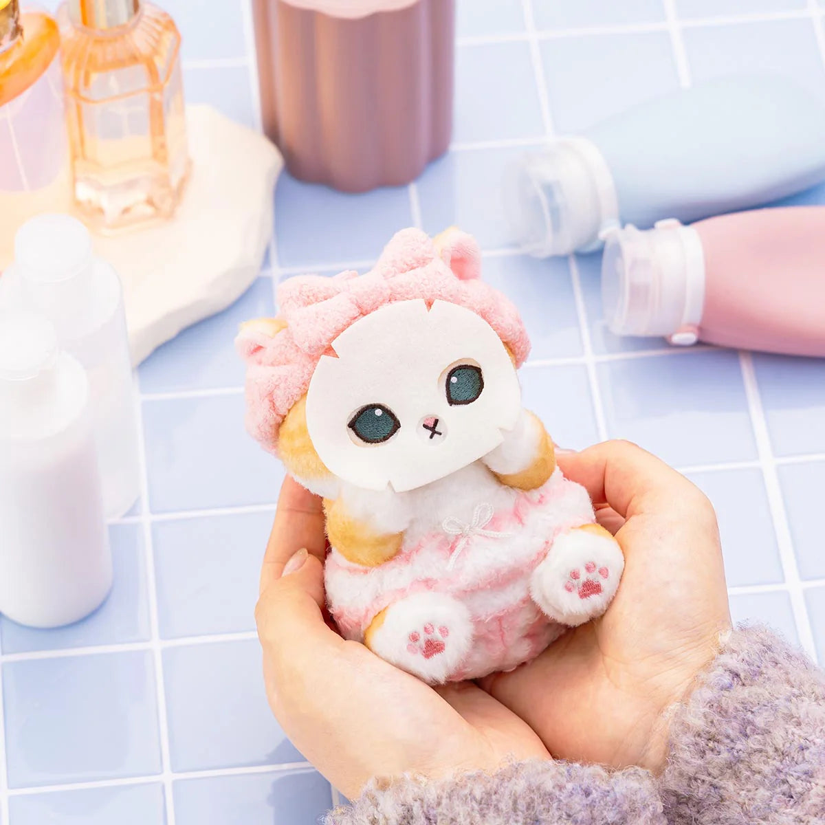 Mofusand｜Relaxing at Home Mascot Keychain (Face Pack Meow)｜H130×W90×D120mm approx.