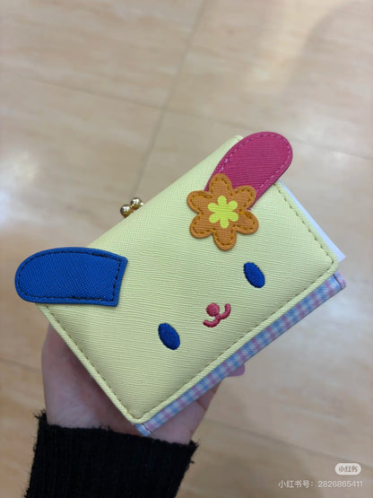 Sanrio｜Usahana Gingham Clasp Trifold Wallet｜106×78×30mm approx.