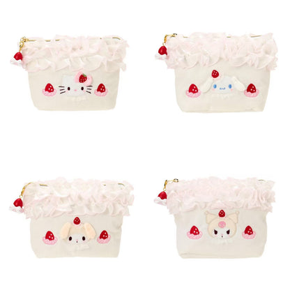Sanrio｜Strawberry Whipped Cake Frill Cosmetic Pouch｜17×6×12cm approx.