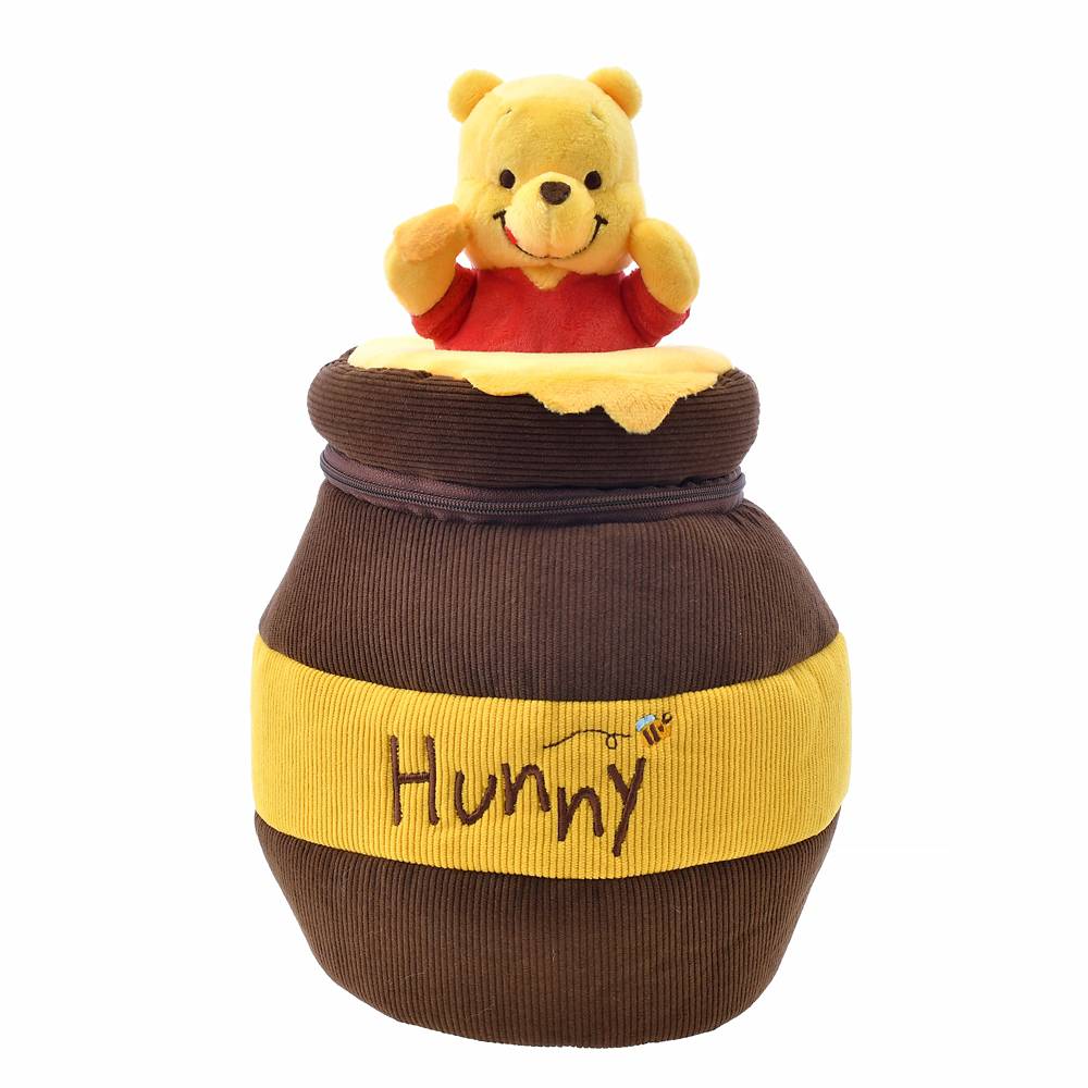 Disney｜Winnie the pooh小熊维尼2023蜜蜂日限定蜂蜜桶玩偶公仔/小挂件可以收纳进去/防水内里｜高さ約27.2×幅15×奥行き16.5(cm)