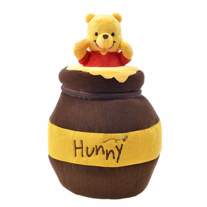 Disney｜Winnie the pooh小熊维尼2023蜜蜂日限定蜂蜜桶玩偶公仔/小挂件可以收纳进去/防水内里｜高さ約27.2×幅15×奥行き16.5(cm)