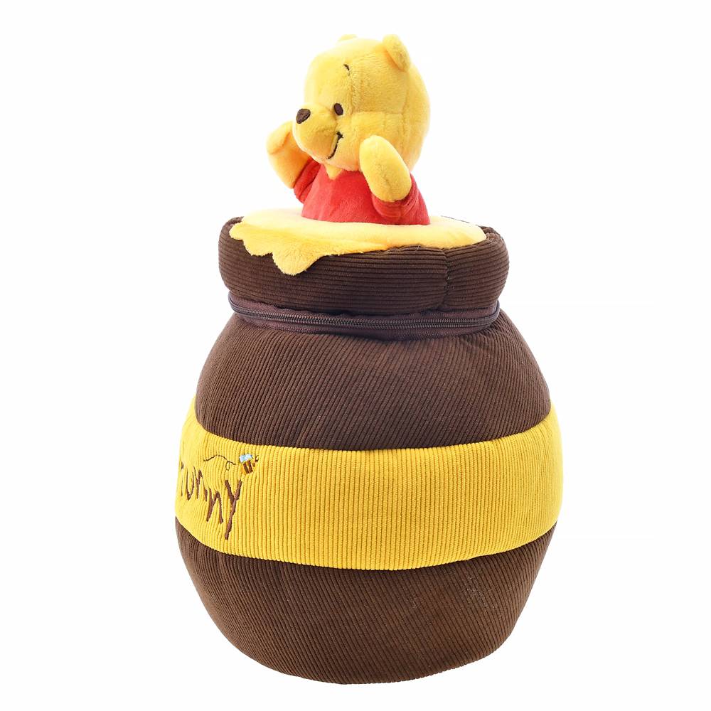 Disney｜Winnie the pooh小熊维尼2023蜜蜂日限定蜂蜜桶玩偶公仔/小挂件可以收纳进去/防水内里｜高さ約27.2×幅15×奥行き16.5(cm)